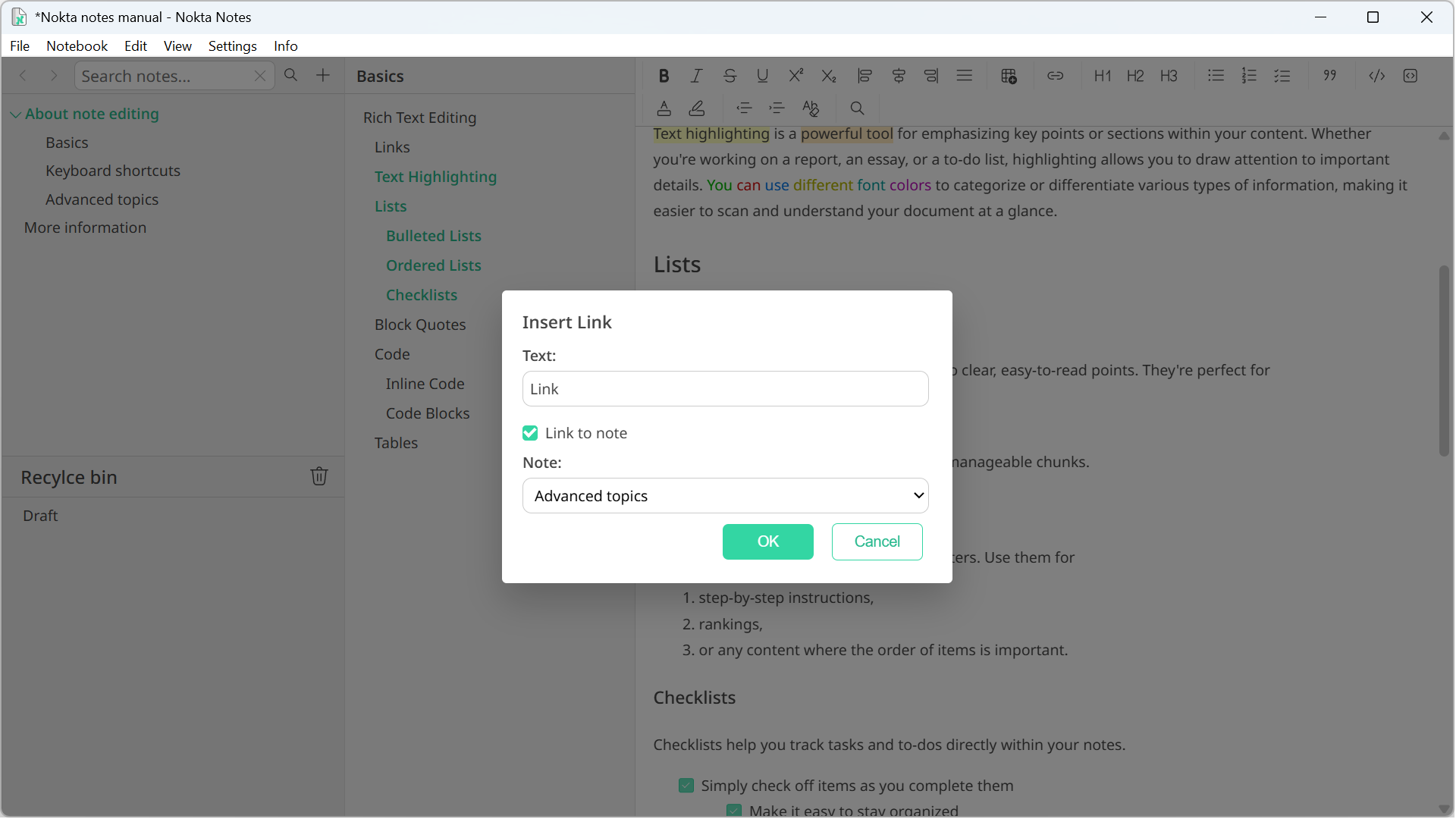 Nokta Notes - Search Feature