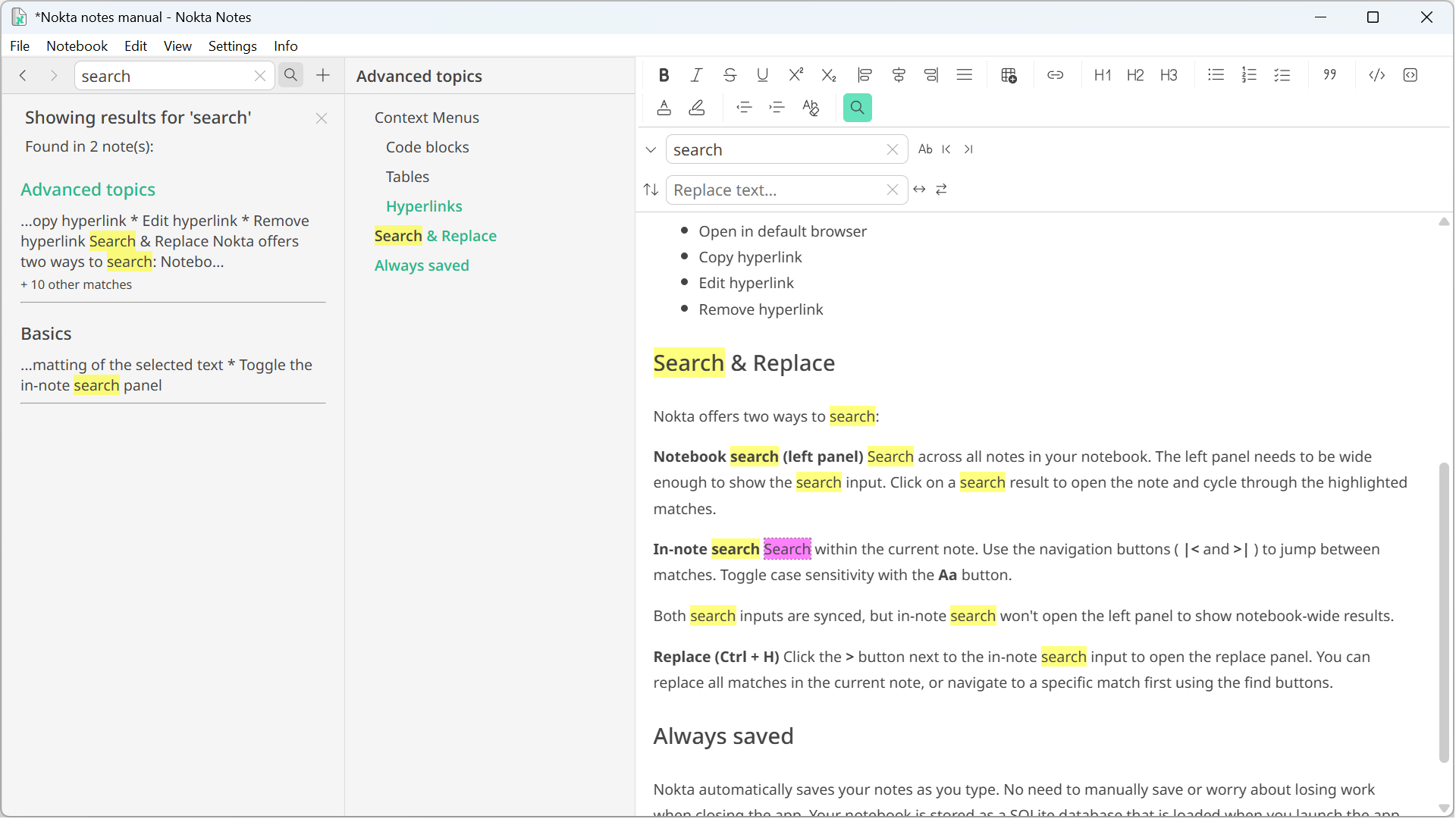 Nokta Notes - Dark Theme